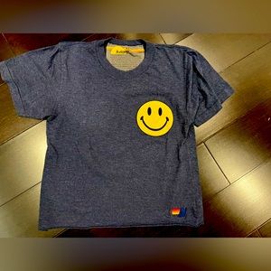 Aviator nation boyfriend tee smiley face xs